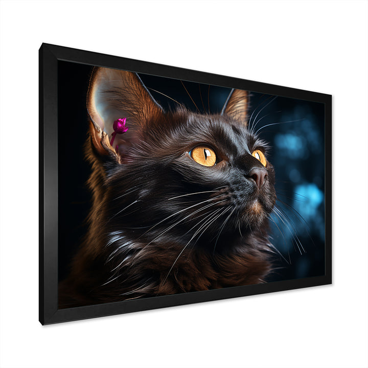Burmese Beauty Black Cat - Cat Large Canvas Wall Art