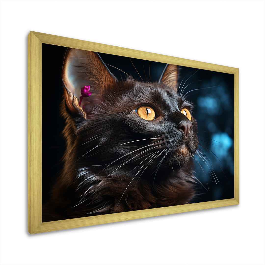 Burmese Beauty Black Cat - Cat Large Canvas Wall Art