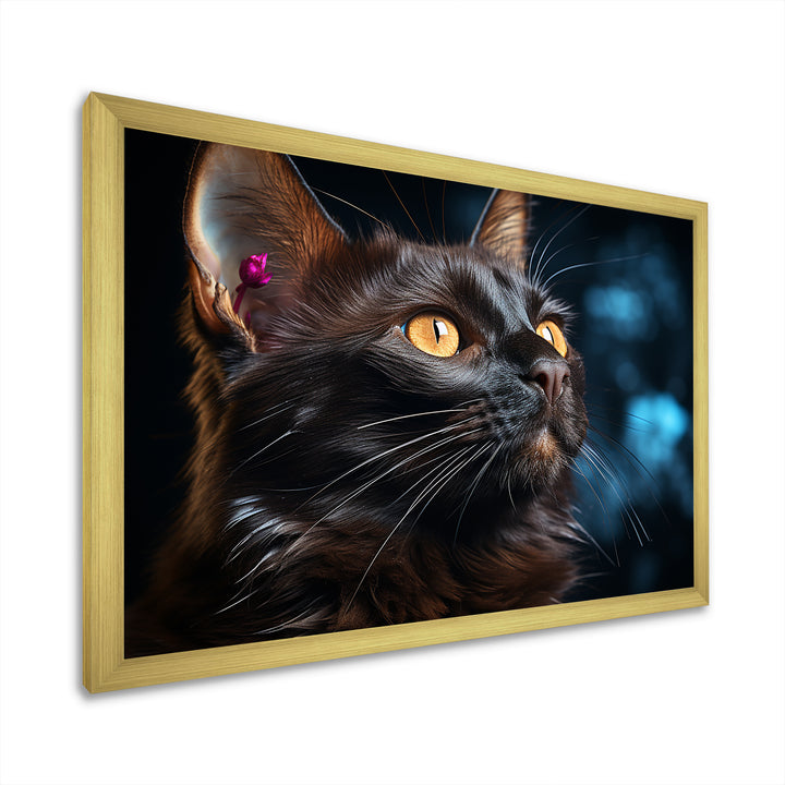 Burmese Beauty Black Cat - Cat Large Canvas Wall Art