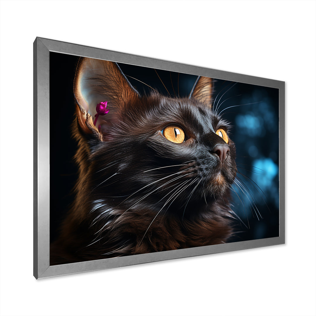Burmese Beauty Black Cat - Cat Large Canvas Wall Art