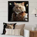 Elegance Cat Dressed In Suit - Beige Cat Wall Art