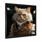 Elegance Cat Dressed In Suit - Beige Cat Wall Art