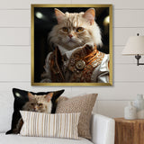 Elegance Cat Dressed In Suit - Beige Cat Wall Art