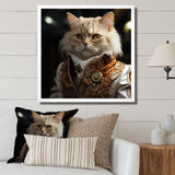 Elegance Cat Dressed In Suit - Beige Cat Wall Art