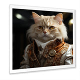 Elegance Cat Dressed In Suit - Beige Cat Wall Art