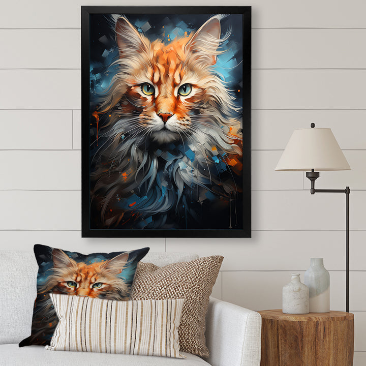 Maine Coon Majesty Cat - Cat Large Canvas Wall Art