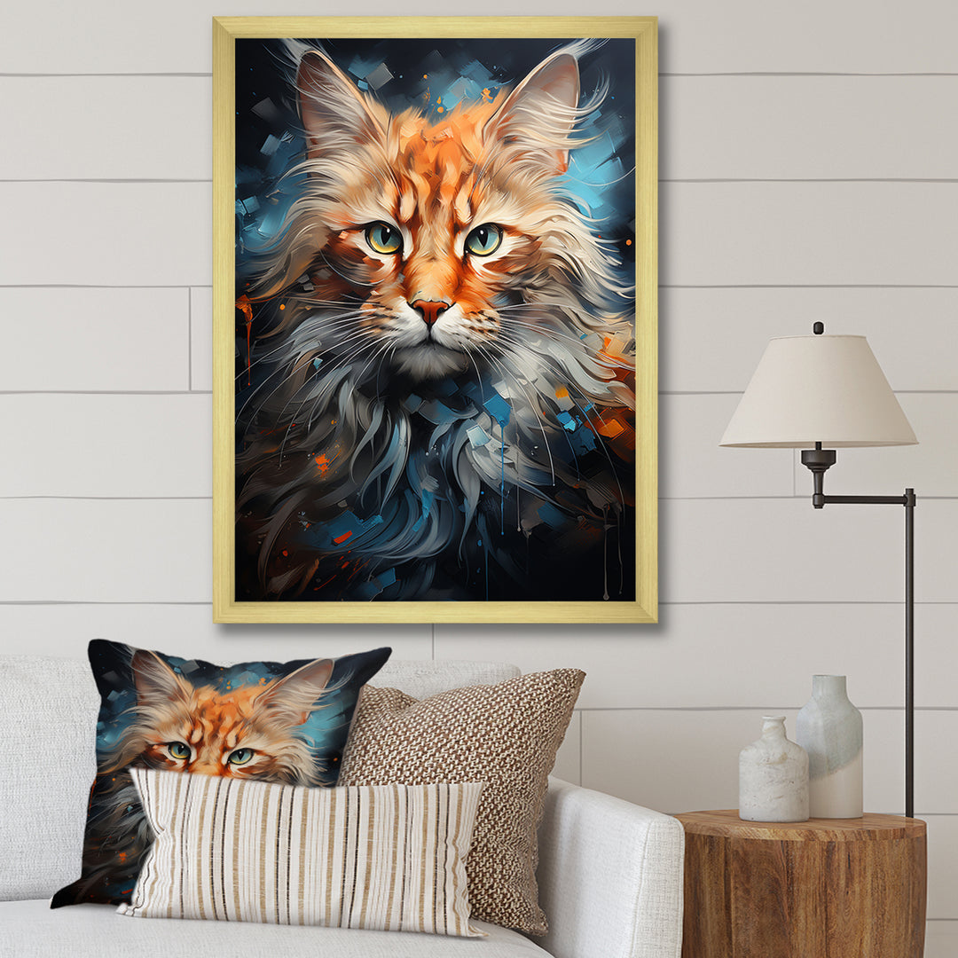 Maine Coon Majesty Cat - Cat Large Canvas Wall Art