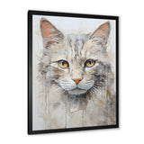 Minimalism Beige Cat Portrait - Cat Living Room Wall Art