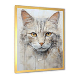 Minimalism Beige Cat Portrait - Cat Living Room Wall Art