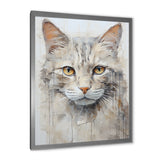 Minimalism Beige Cat Portrait - Cat Living Room Wall Art