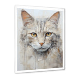 Minimalism Beige Cat Portrait - Cat Living Room Wall Art