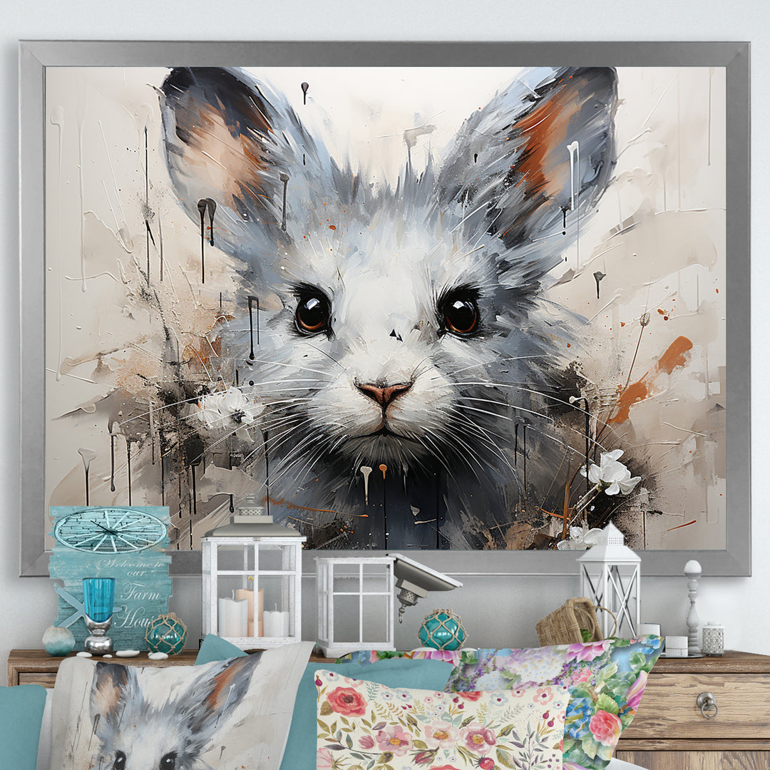 Minimalism Mice In Abstract Portrait - Mouse Canvas Wall Art