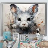 Minimalism Mice In Abstract Portrait - Mouse Canvas Wall Art