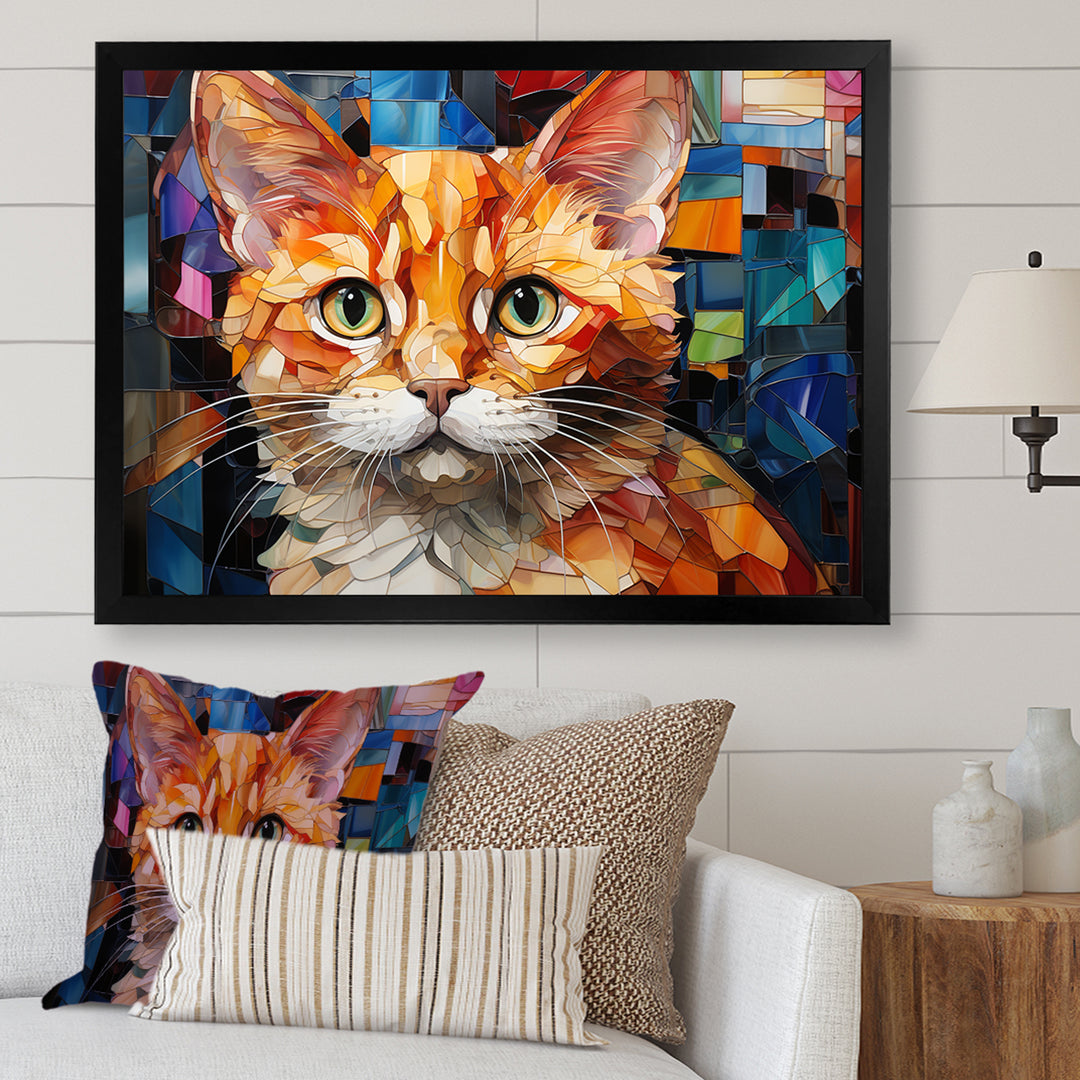 Abstract Munchkin Marvel Cat Portrait - Cat Wall Decor
