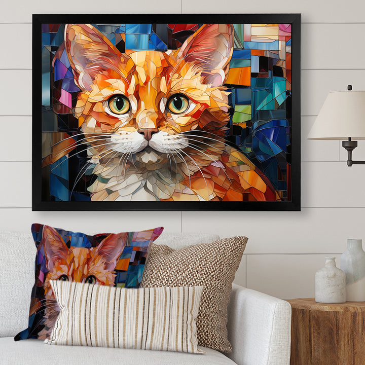 Abstract Munchkin Marvel Cat Portrait - Cat Wall Decor