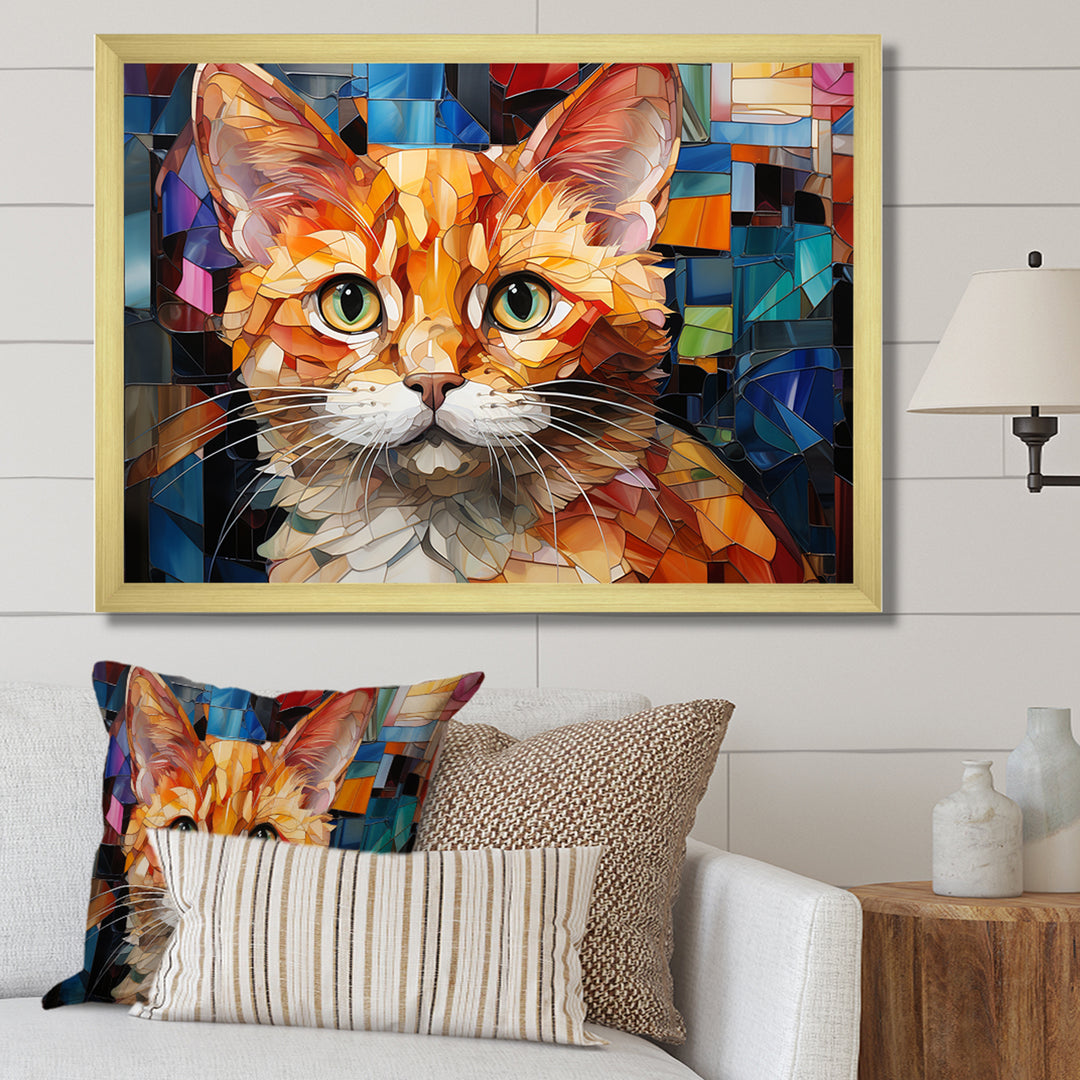 Abstract Munchkin Marvel Cat Portrait - Cat Wall Decor