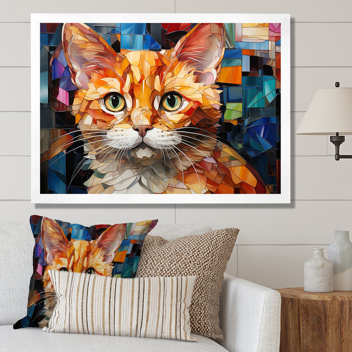 Abstract Munchkin Marvel Cat Portrait - Cat Wall Decor