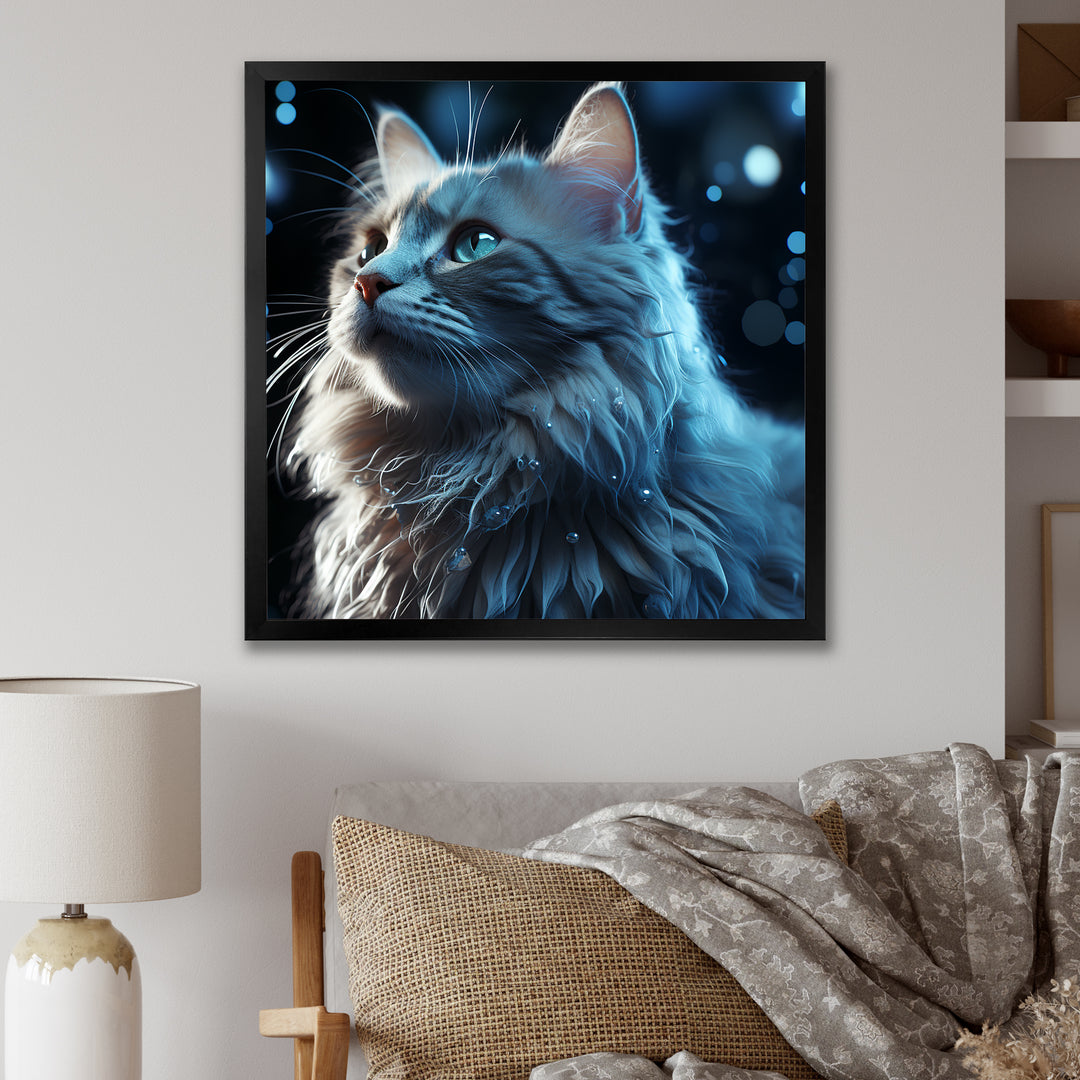 Nebelung Cat Nightfall Portrait - Cat Wall Art Prints
