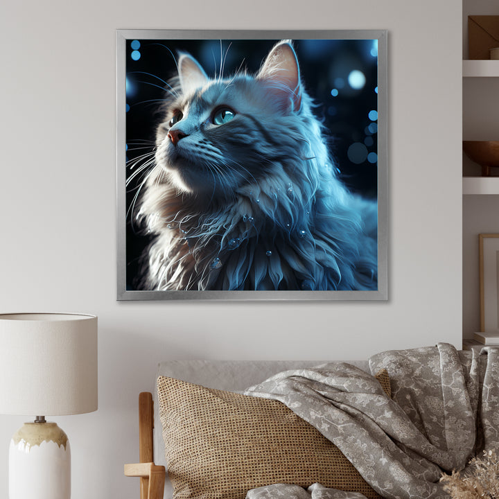Nebelung Cat Nightfall Portrait - Cat Wall Art Prints