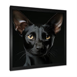Oriental Elegance Black Cat Portrait - Black Cat Wall Art