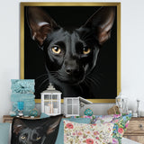 Oriental Elegance Black Cat Portrait - Black Cat Wall Art