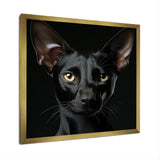 Oriental Elegance Black Cat Portrait - Black Cat Wall Art