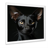 Oriental Elegance Black Cat Portrait - Black Cat Wall Art