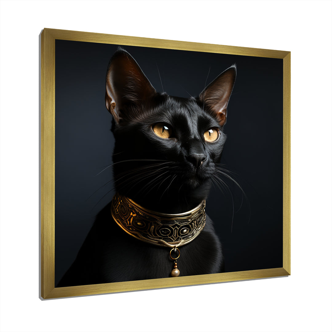Oriental Opulence Cat Portrait - Cat Framed Canvas Art