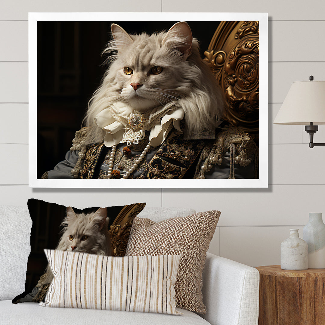 Persian Cat Dressed In Suit Portrait - Cat Home Decor Art