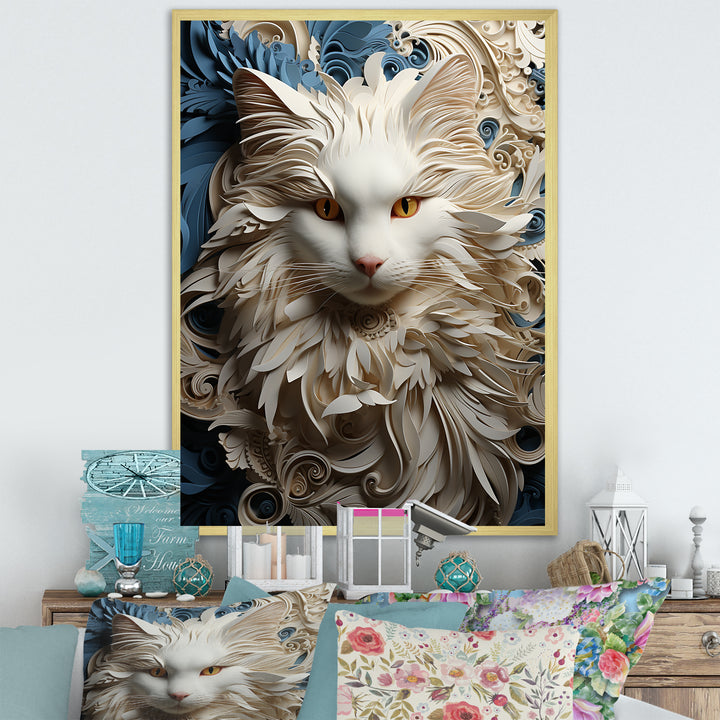 Persian Cat Purity Collage - Cat Living Room Wall Art