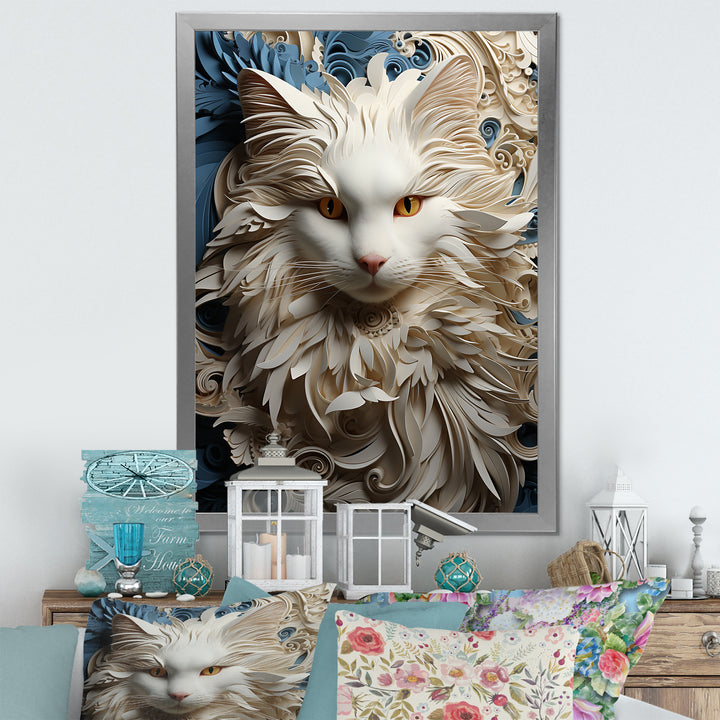 Persian Cat Purity Collage - Cat Living Room Wall Art