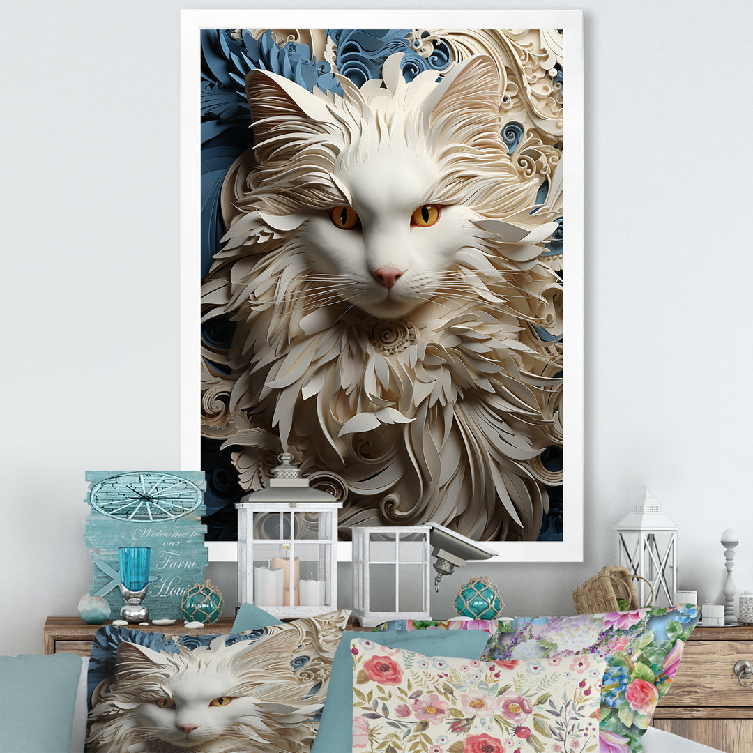 Persian Cat Purity Collage - Cat Living Room Wall Art
