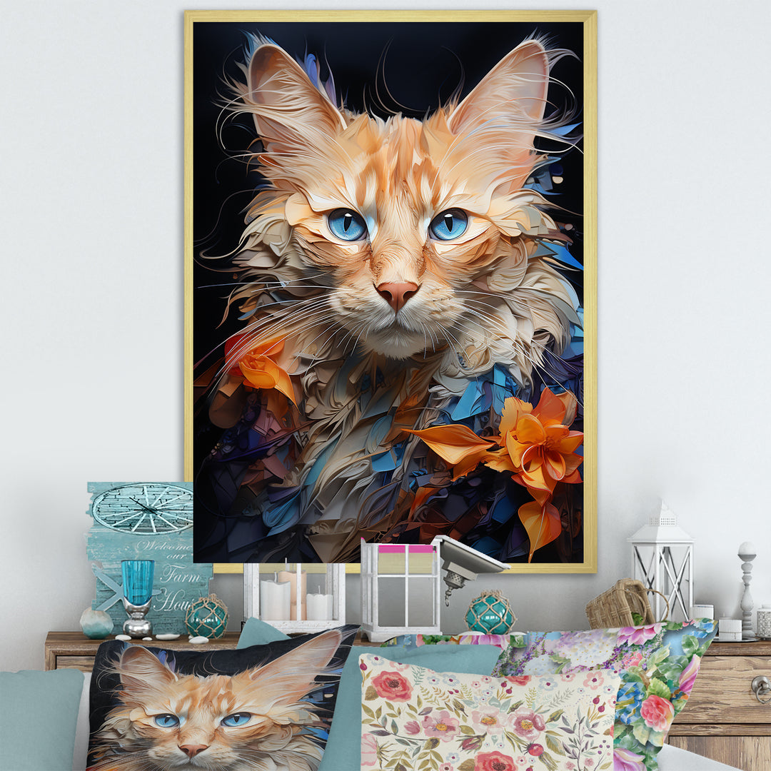 Ragamuffin Radiance Cat Collage - Brown Cat Wall Art