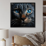 Cat Blue Eye Reflection - Blue Cat Wall Art