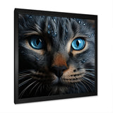 Cat Blue Eye Reflection - Blue Cat Wall Art