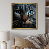 Cat Blue Eye Reflection - Blue Cat Wall Art