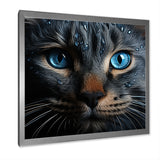 Cat Blue Eye Reflection - Blue Cat Wall Art
