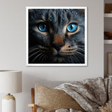 Cat Blue Eye Reflection - Blue Cat Wall Art