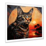 Savannah Cat In Sunset - Cat Large Canvas Wall Art