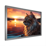 Solitude Cat In Sunset - Cat Wall Art Prints