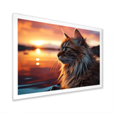 Solitude Cat In Sunset - Cat Wall Art Prints