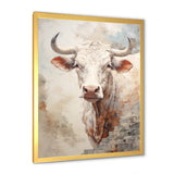 Handsome Beige Cattle Portrait - Cattle Large Canvas Wall Art