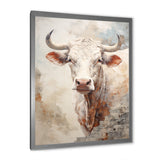 Handsome Beige Cattle Portrait - Cattle Large Canvas Wall Art