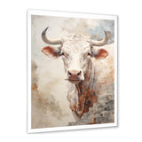 Handsome Beige Cattle Portrait - Cattle Large Canvas Wall Art