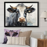 Handsome Black Adn White Cattle Portrait - Cattle Bedroom Wall Art