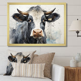 Handsome Black Adn White Cattle Portrait - Cattle Bedroom Wall Art