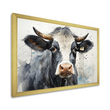 Handsome Black Adn White Cattle Portrait - Cattle Bedroom Wall Art