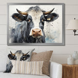 Handsome Black Adn White Cattle Portrait - Cattle Bedroom Wall Art