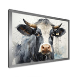 Handsome Black Adn White Cattle Portrait - Cattle Bedroom Wall Art