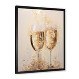 Golden Champagne In Glass III - Food & Beverage Canvas Wall Art